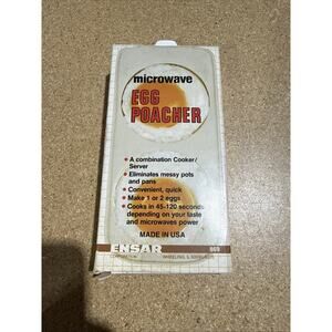 Vintage Ensar Corp USA microwave egg poacher egg cooker with lid NOS